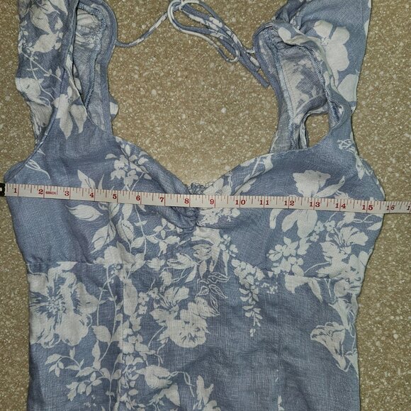 Reformation Blue and White Floral Top - Picture 4 of 4